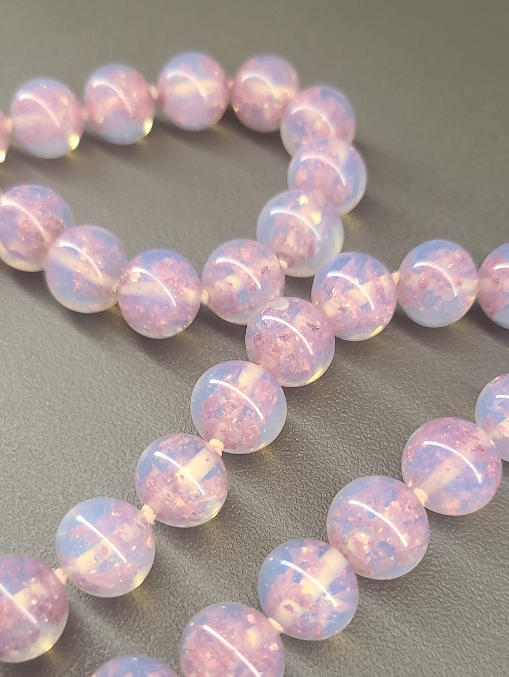 Vintage Pink Glass Necklace - Picture 3 of 4